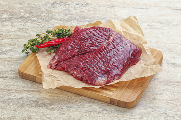 Raw beef machete steak for grill