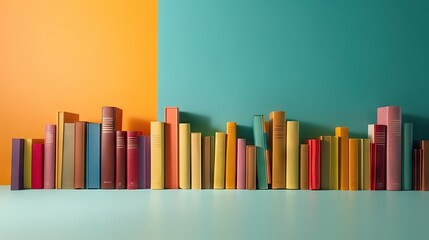 books on colorful background