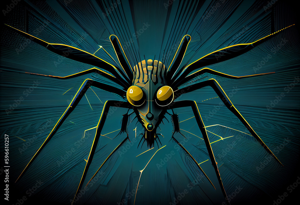Poster Beautiful abstract illustration of an Mosquito background. Generative AI technology.

