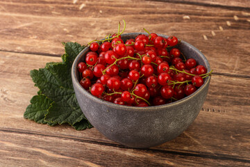 Ripe sweet organic red currant heap