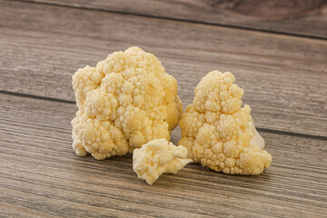 Raw white cauliflower cabbage heap