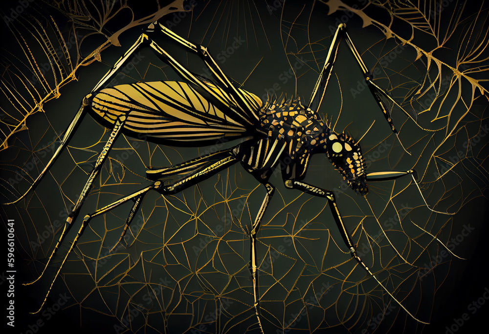 Poster beautiful abstract illustration of an stick insect background. generative ai technology.