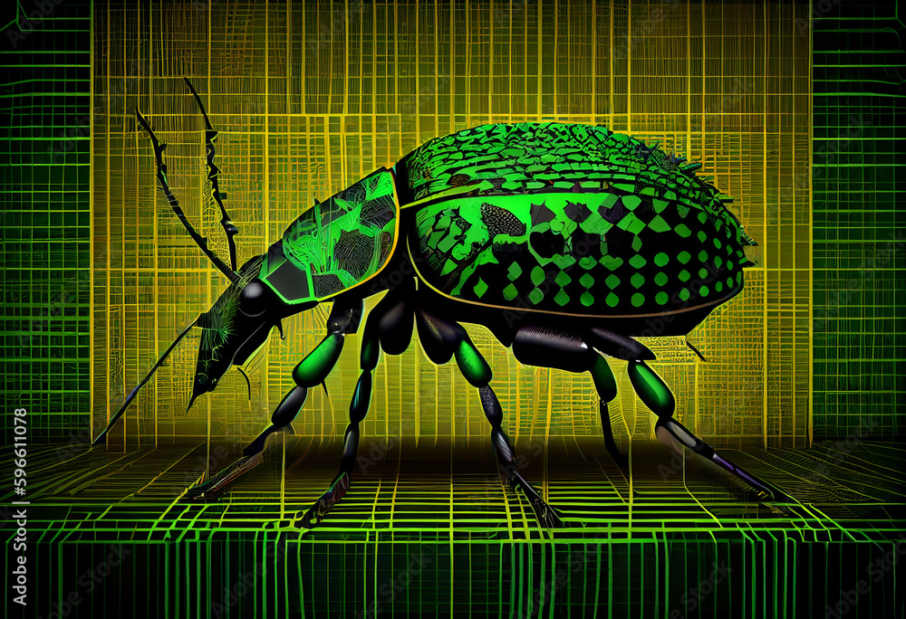 Aufkleber Beautiful abstract illustration of an Assassin bug insect background. Generative AI technology.
