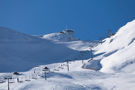 Snow-capped mountain at Grandvalira ski resort in Pas de la Casa