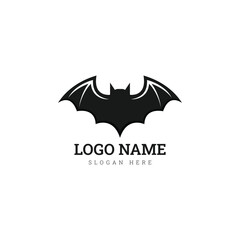 Bat logo animal and vector, wings, black, halloween, vampire, gothic, and illustration