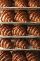 Various kind of bread with wheat top view. White bakery food concept panorama or wide banner photo.