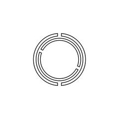 Line art circle vector logo template design