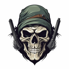 Skull Army Gamer Logo. Generative AI