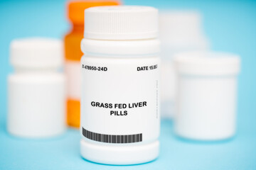 Grass Fed Liver Pills medication In plastic vial