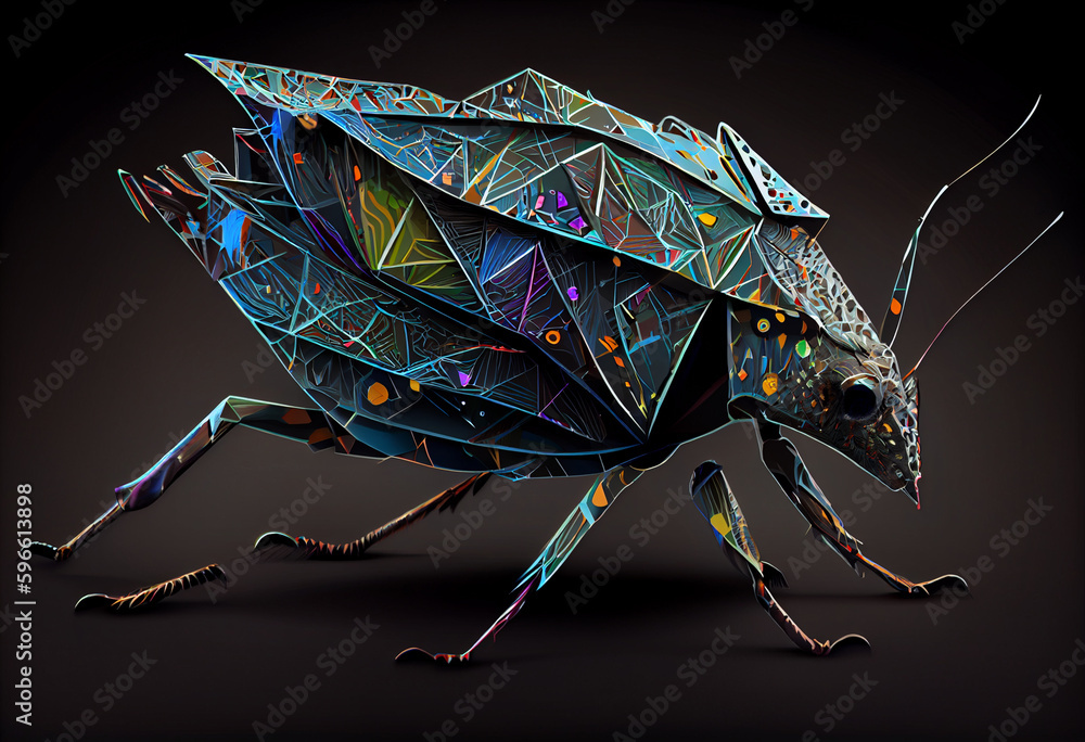 Aufkleber Beautiful abstract illustration of an Stink bug background. Generative AI technology.
