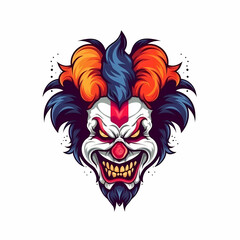 Fototapeta na wymiar Spooky Clown Gamer Logo. Generative AI