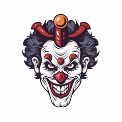 Spooky Clown Gamer Logo. Generative AI