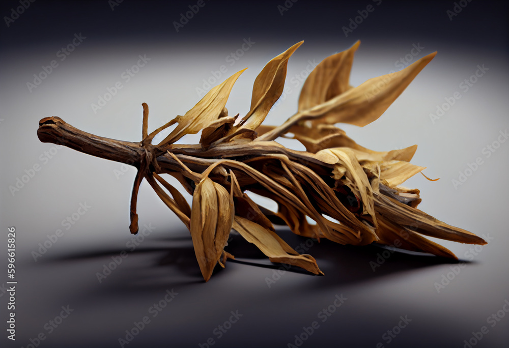 Poster beautiful abstract illustration of an licorice root - treats sore throat and digestive issues. gener