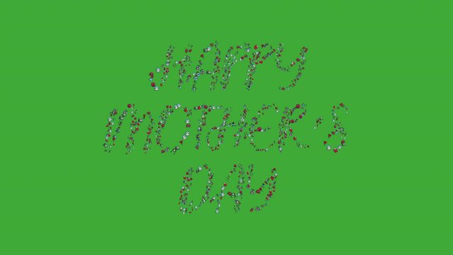 Happy Mother's Day Loop Animation With Green screen Background, Love you MOM, Icon Animation in 4K Ultra HD