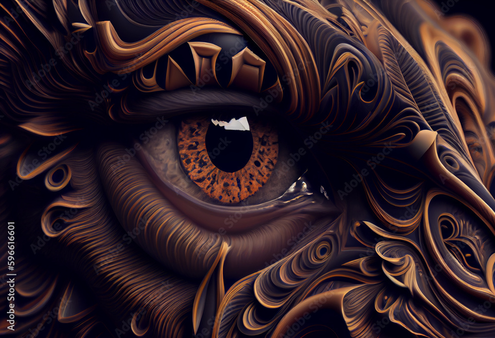 Poster beautiful abstract illustration of an eye background. generative ai technology.
