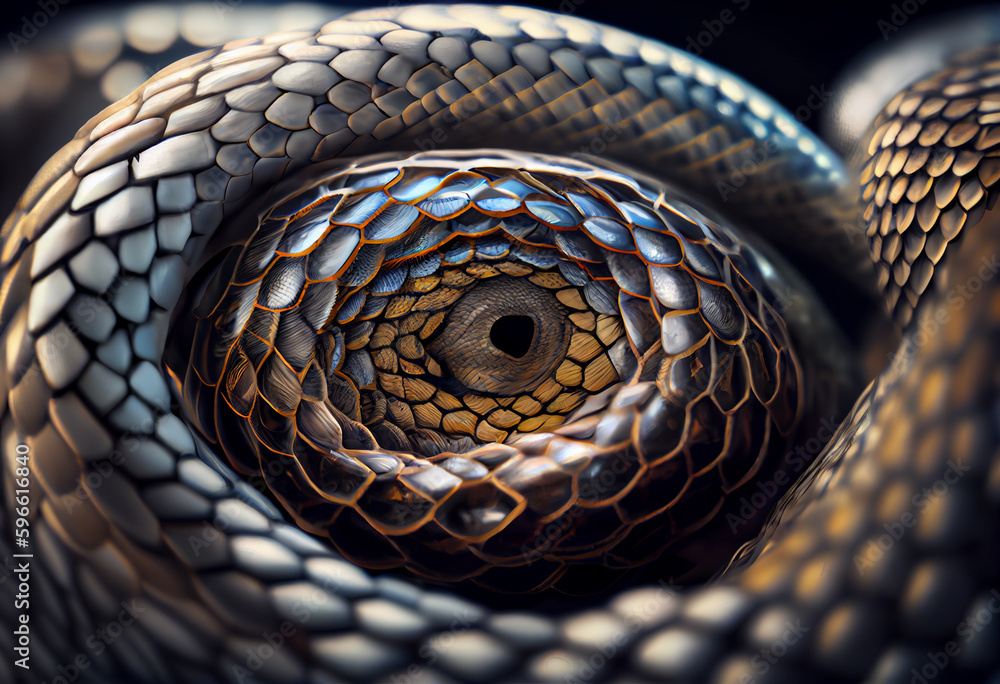 Poster beautiful abstract illustration of an snake background. generative ai technology.