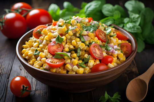 Grilled corn salad, with its mix of grilled corn, juicy tomatoes, fresh herbs, and tangy dressing, is a delicious and healthy summer side dish