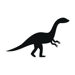 Flat vector silhouette illustration of plateosaurus dinosaur