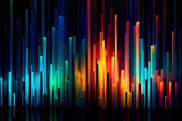 Fototapeta premium Digitally generated image of multi-colored vertical bars