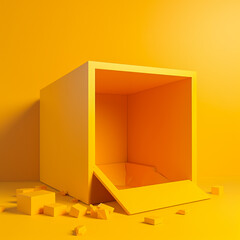 3d rendered illustration of an opened box