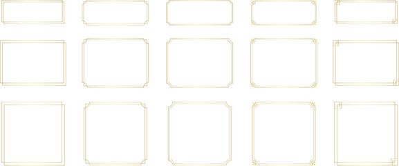 ゴールドのシンプルフレームのセット