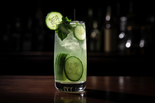 Cucumber Cooler. A refreshing drink made with cucumber juice, gin and lime juice