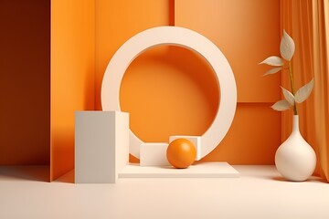 minimal scene, minimal background, minimal background orange, minimal background white, minimal scene backdrop with clean design, orange and white scene, AI generator, promotion, minimal scene
