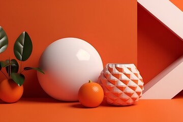 minimal scene, minimal background, minimal background orange, minimal background white, minimal scene backdrop with clean design, orange and white scene, AI generator, promotion, minimal scene