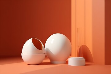 minimal scene, minimal background, minimal background orange, minimal background white, minimal scene backdrop with clean design, orange and white scene, AI generator, promotion, minimal scene