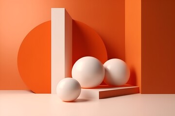 minimal scene, minimal background, minimal background orange, minimal background white, minimal scene backdrop with clean design, orange and white scene, AI generator, promotion, minimal scene