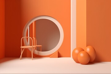 minimal scene, minimal background, minimal background orange, minimal background white, minimal scene backdrop with clean design, orange and white scene, AI generator, promotion, minimal scene