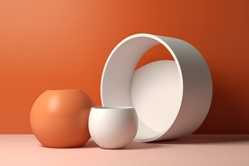 minimal scene, minimal background, minimal background orange, minimal background white, minimal scene backdrop with clean design, orange and white scene, AI generator, promotion, minimal scene