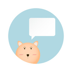 teddy bear and white speech bubble for design
