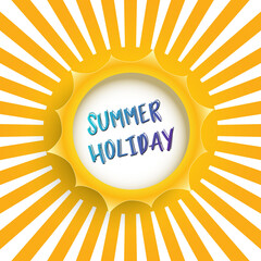 Summer holiday banner sun design