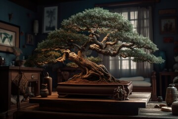 Bonsai art tree room. Generate Ai