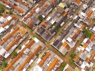 Aerial Photography. Aerial view of a typical suburb in Bandung City - Indonesia