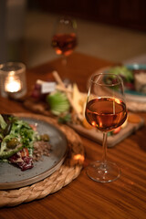 friends having dinner. romantic dinner with wine