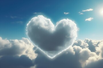 Cloud heart shaped. Generate Ai