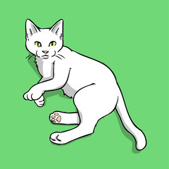 猫のイラスト （白）