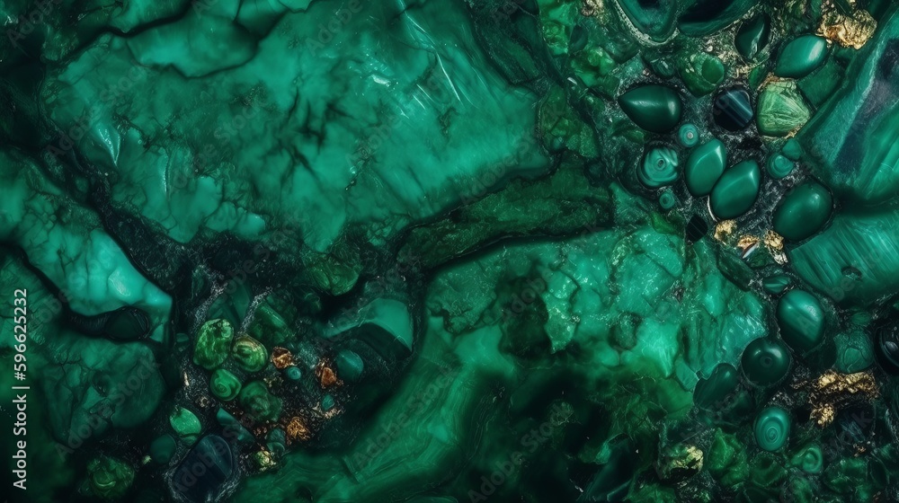 Poster Emerald Jade Texture with Luminous Enhancements. Generative ai