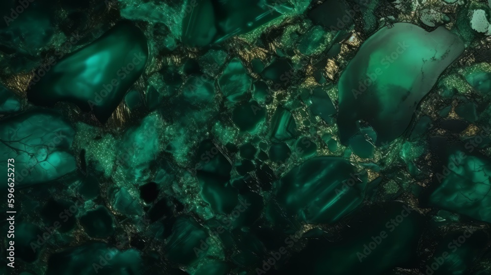 Poster Emerald Jade Texture with Luminous Enhancements. Generative ai