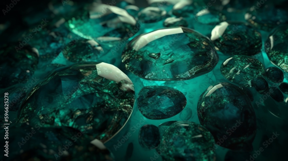 Aufkleber Emerald Jade Texture with Luminous Enhancements. Generative ai