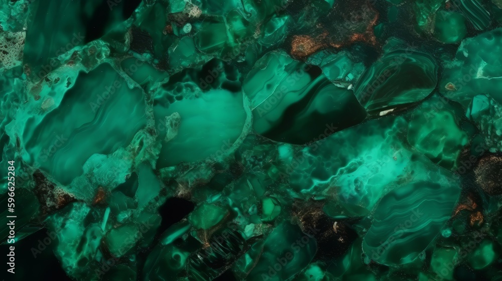 Poster Emerald Jade Texture with Luminous Enhancements. Generative ai