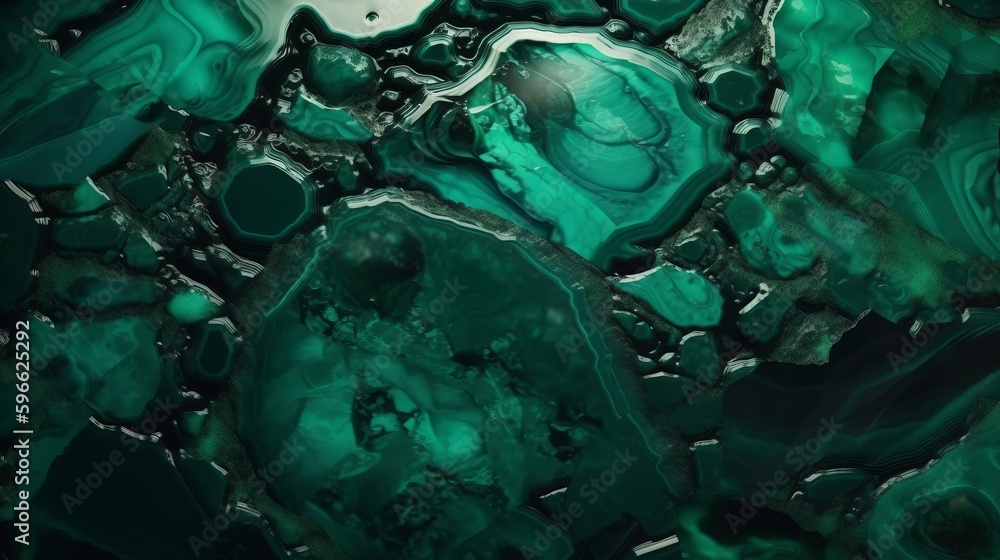 Aufkleber Emerald Jade Texture with Luminous Enhancements. Generative ai