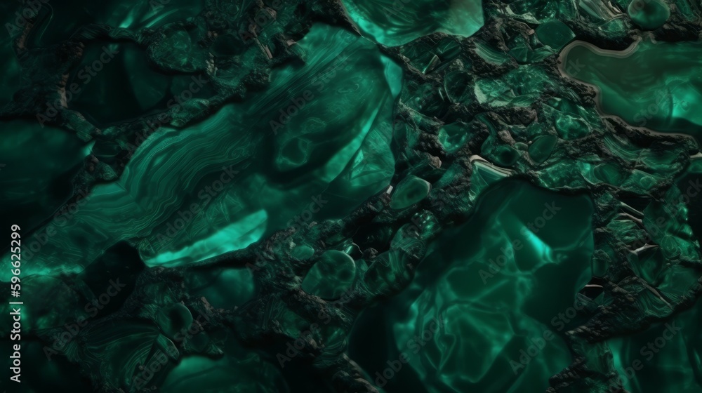 Aufkleber Emerald Jade Texture with Luminous Enhancements. Generative ai