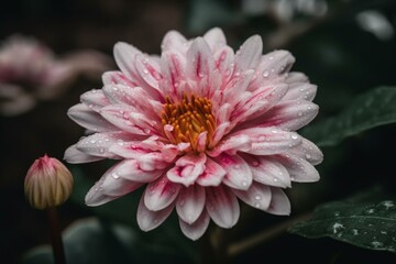 A pink and white flower commonly found in Thai culture. Generative AI