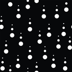 Vector white polka dots pattern black background. Perfect for fabric, scrapbooking, wallpaper projects