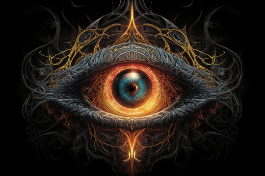 Eye of sauron lord in fire. Generate Ai