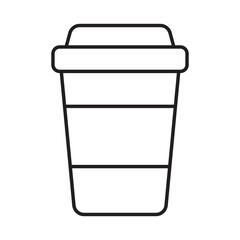 Coffee cup vector icon. Paper coffee cup icon isolated on white background.