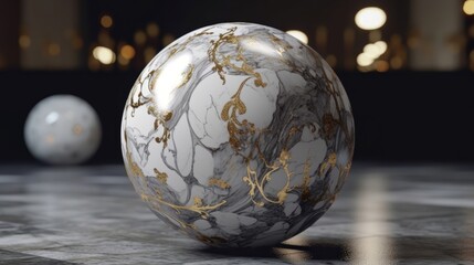Marble Design Sealed with Gold Wallpaper. Generative ai